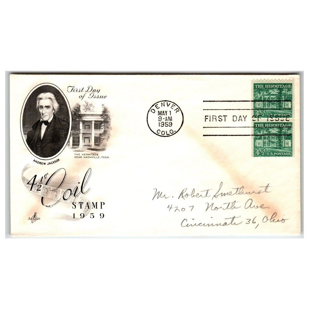 Scott #1128 1959 Andrew Jackson Hermitage First Day Cover FDC Artcraft